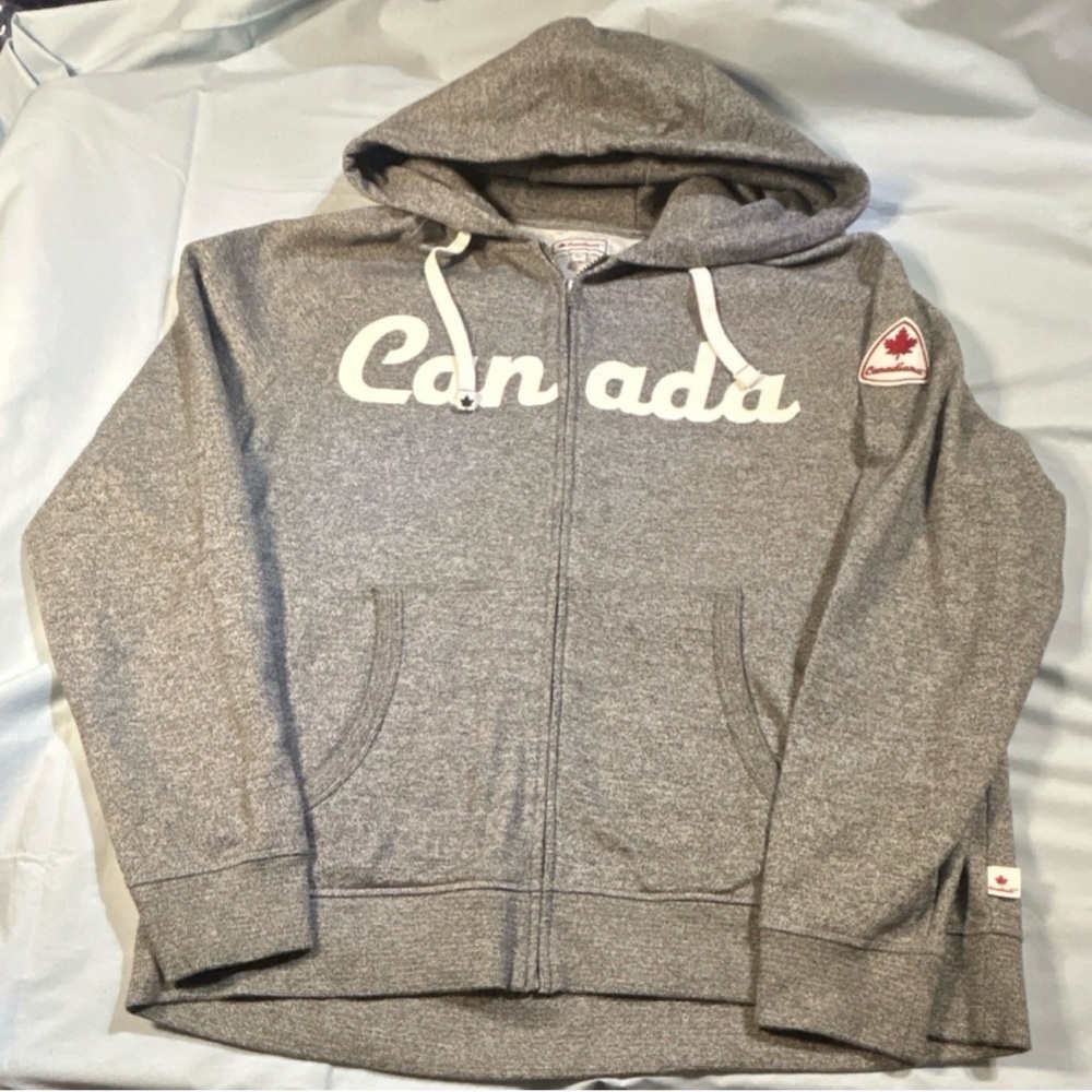 Canadiana Canada Full Zip Hoodie XL Gray Hooded Jacket Fleece Men